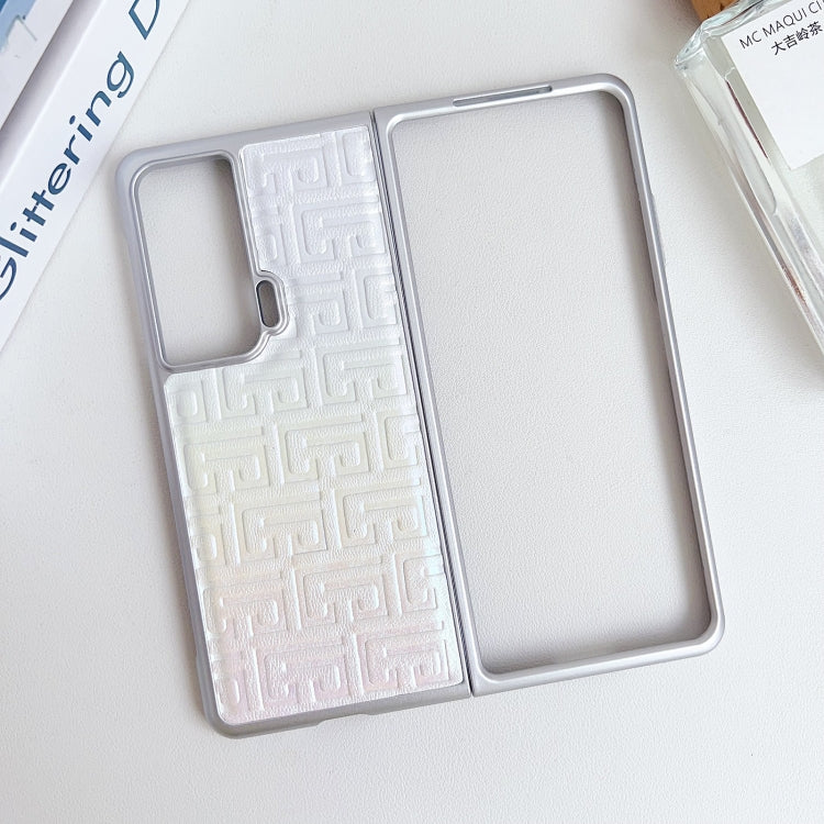 For Honor Magic Vs Pearlescent Paint Gradient Geometric Leather Phone Case(Silver)