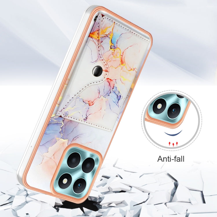For Honor X6a Marble Pattern IMD Card Slot Phone Case(Galaxy Marble White)