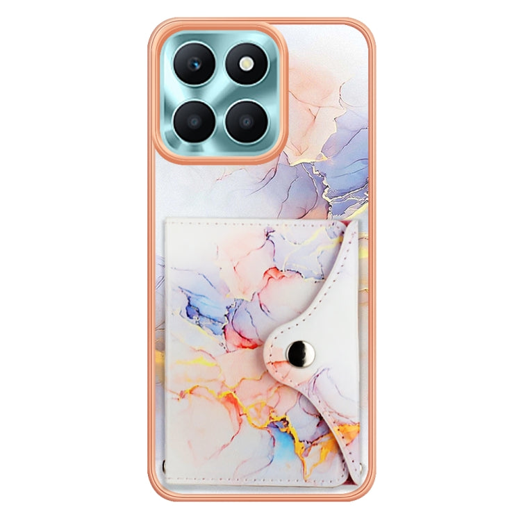 For Honor X6a Marble Pattern IMD Card Slot Phone Case(Galaxy Marble White)