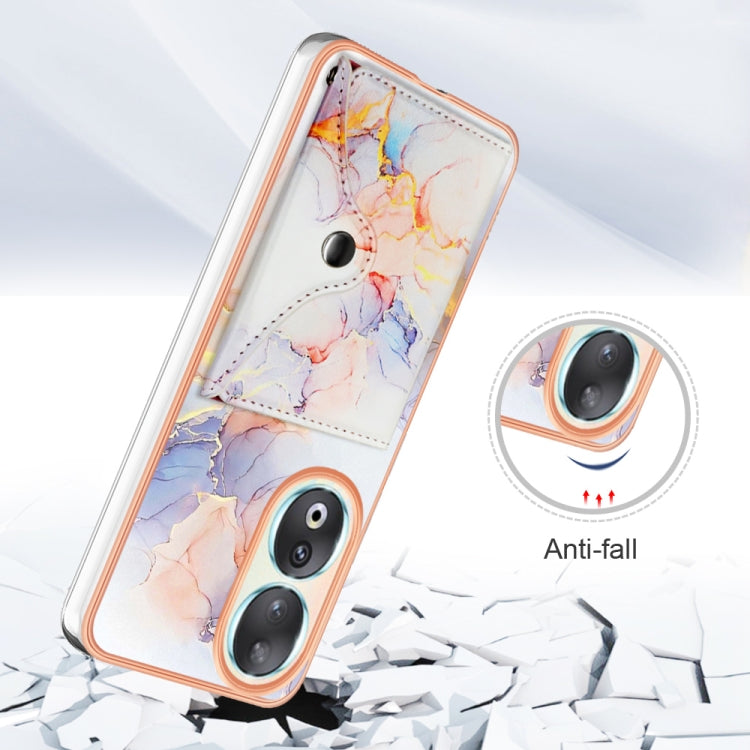 For Honor 90 5G Marble Pattern IMD Card Slot Phone Case(Galaxy Marble White)