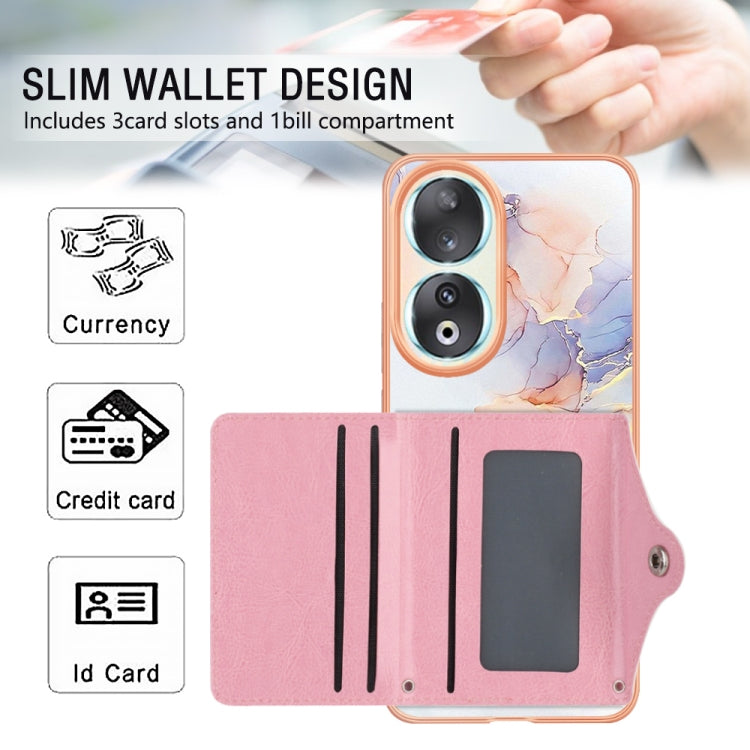 For Honor 90 5G Marble Pattern IMD Card Slot Phone Case(Galaxy Marble White)