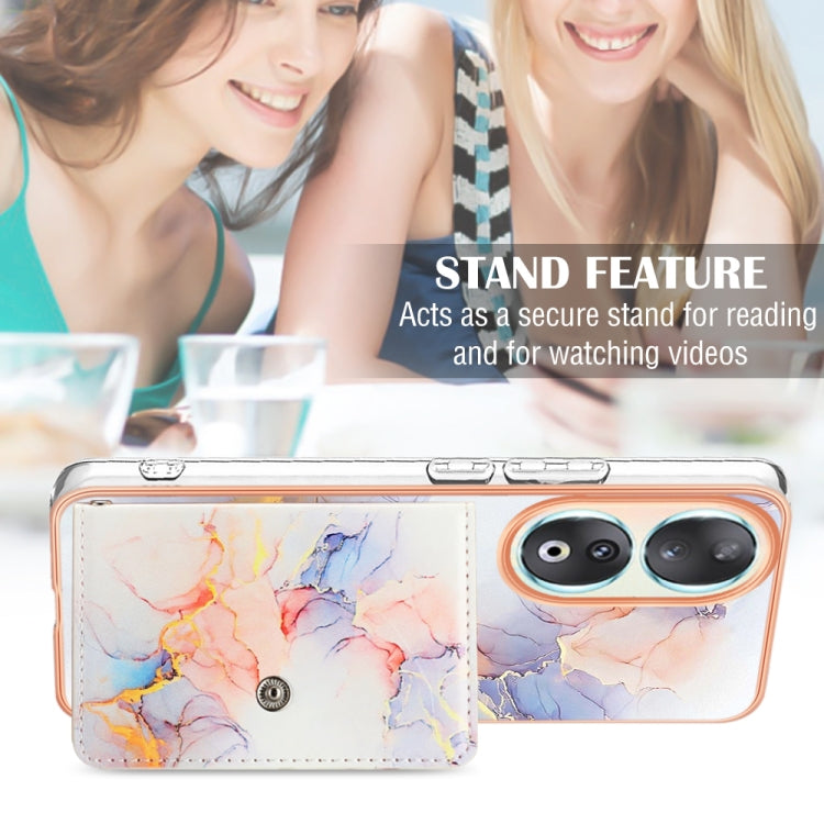 For Honor 90 5G Marble Pattern IMD Card Slot Phone Case(Galaxy Marble White)