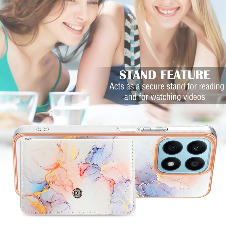 For Honor X8a Marble Pattern IMD Card Slot Phone Case(Galaxy Marble White)