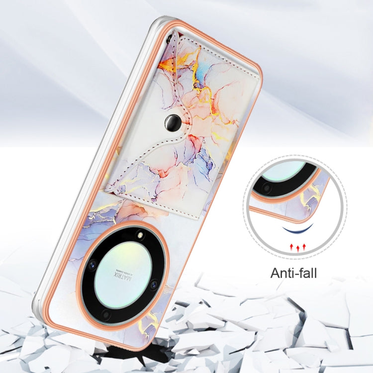 For Honor X9a / Magic5 Lite Marble Pattern IMD Card Slot Phone Case(Galaxy Marble White)