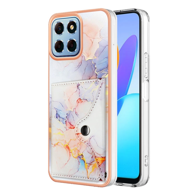 For Honor X8 5G / X6 4G Marble Pattern IMD Card Slot Phone Case(Galaxy Marble White)