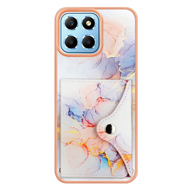 For Honor X8 5G / X6 4G Marble Pattern IMD Card Slot Phone Case(Galaxy Marble White)