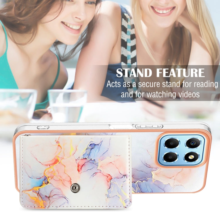 For Honor X8 5G / X6 4G Marble Pattern IMD Card Slot Phone Case(Galaxy Marble White)