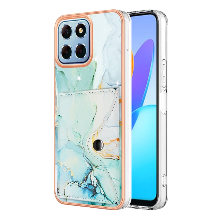 For Honor X8 5G / X6 4G Marble Pattern IMD Card Slot Phone Case(Green)
