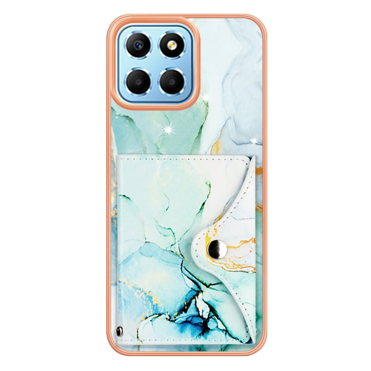 For Honor X8 5G / X6 4G Marble Pattern IMD Card Slot Phone Case(Green)