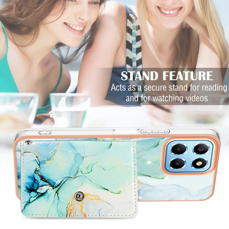 For Honor X8 5G / X6 4G Marble Pattern IMD Card Slot Phone Case(Green)