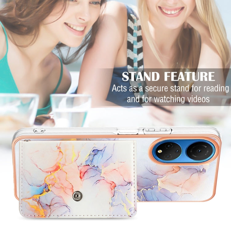 For Honor X7 Marble Pattern IMD Card Slot Phone Case(Galaxy Marble White)