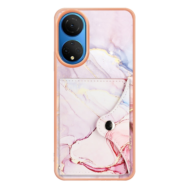 For Honor X7 Marble Pattern IMD Card Slot Phone Case(Rose Gold)