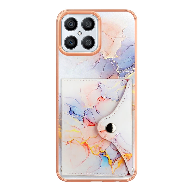 For Honor X8 4G Marble Pattern IMD Card Slot Phone Case(Galaxy Marble White)