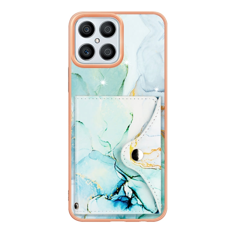 For Honor X8 4G Marble Pattern IMD Card Slot Phone Case(Green)