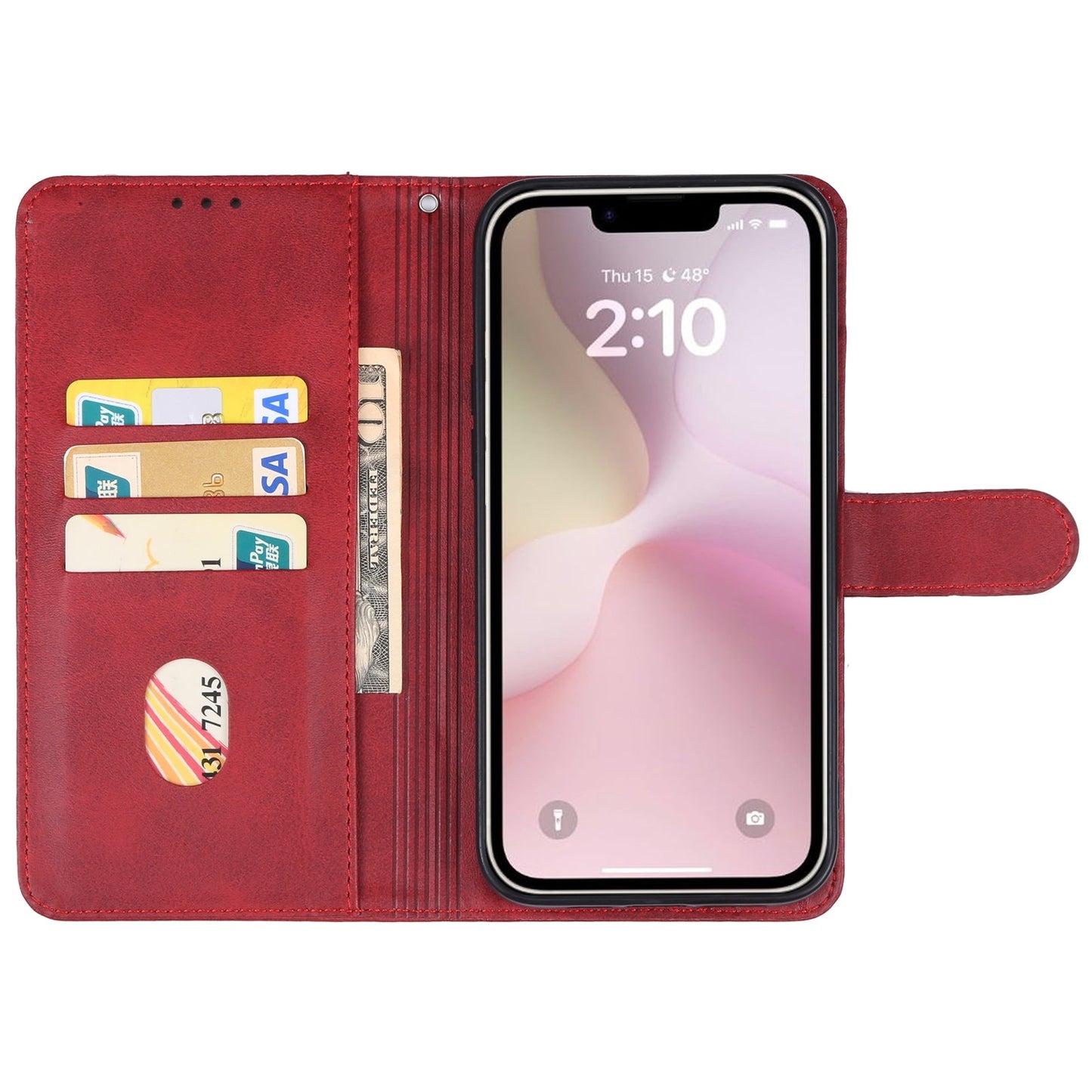 For iPhone 16e Leather Phone Case(Red)