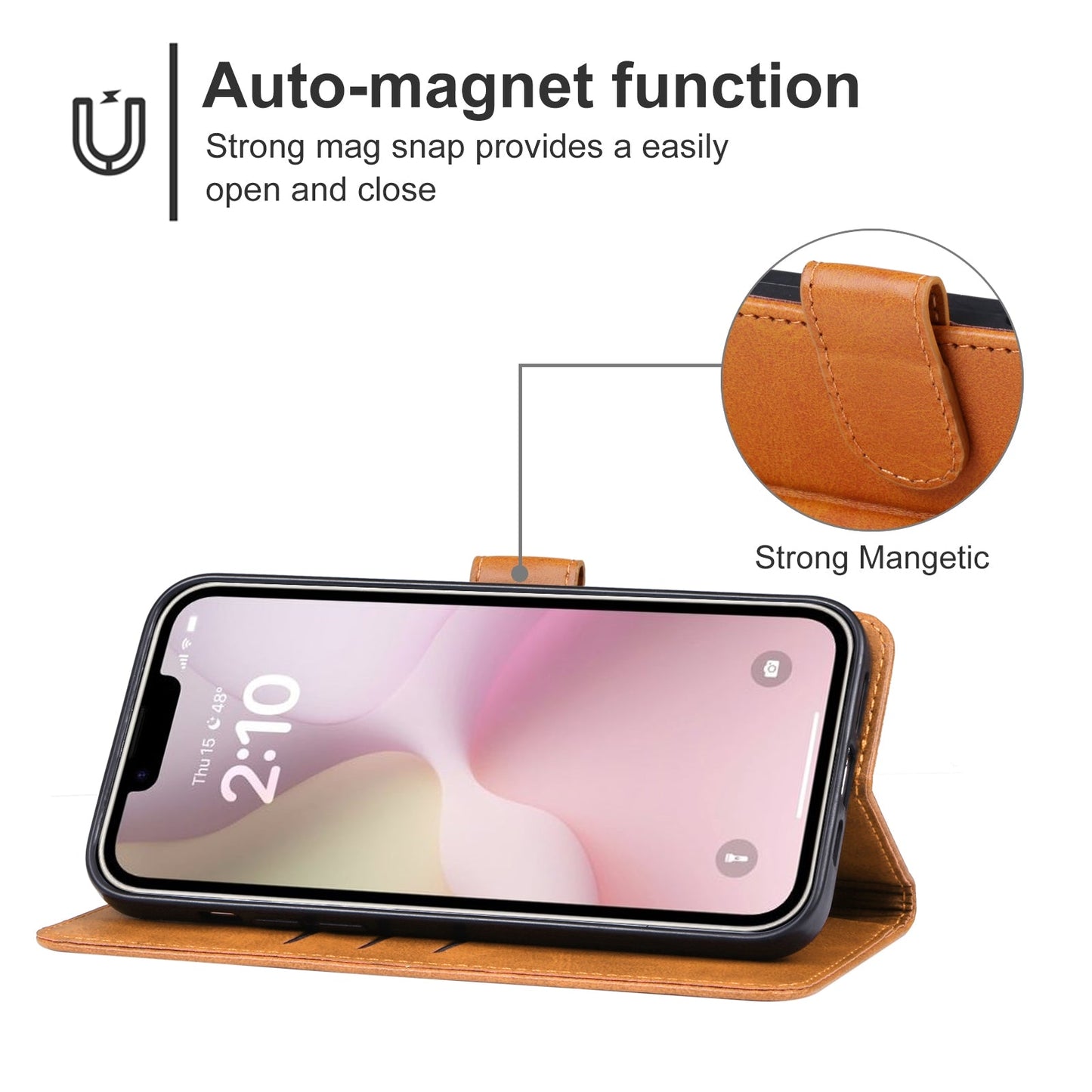 For iPhone 16e Leather Phone Case(Brown)