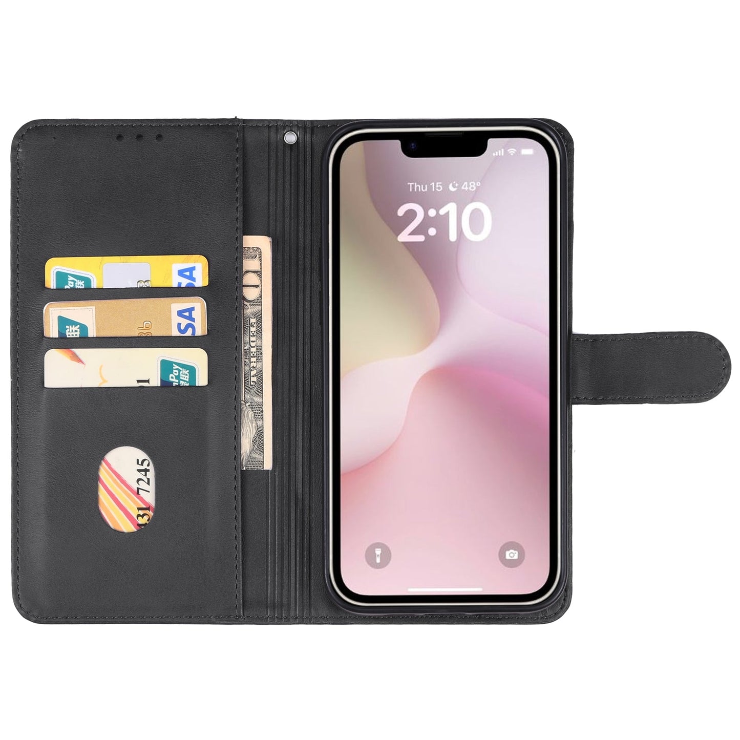 For iPhone 16e Leather Phone Case(Black)