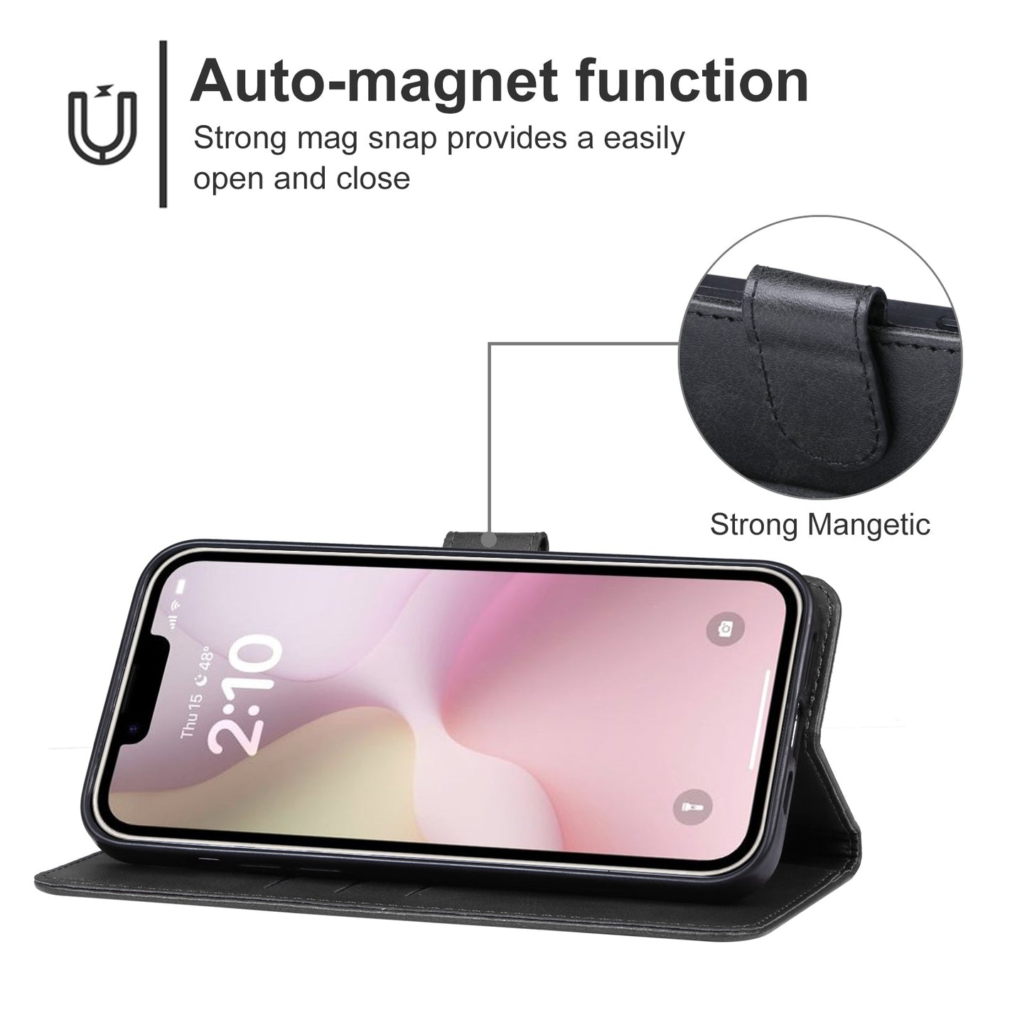 For iPhone 16e Leather Phone Case(Black)