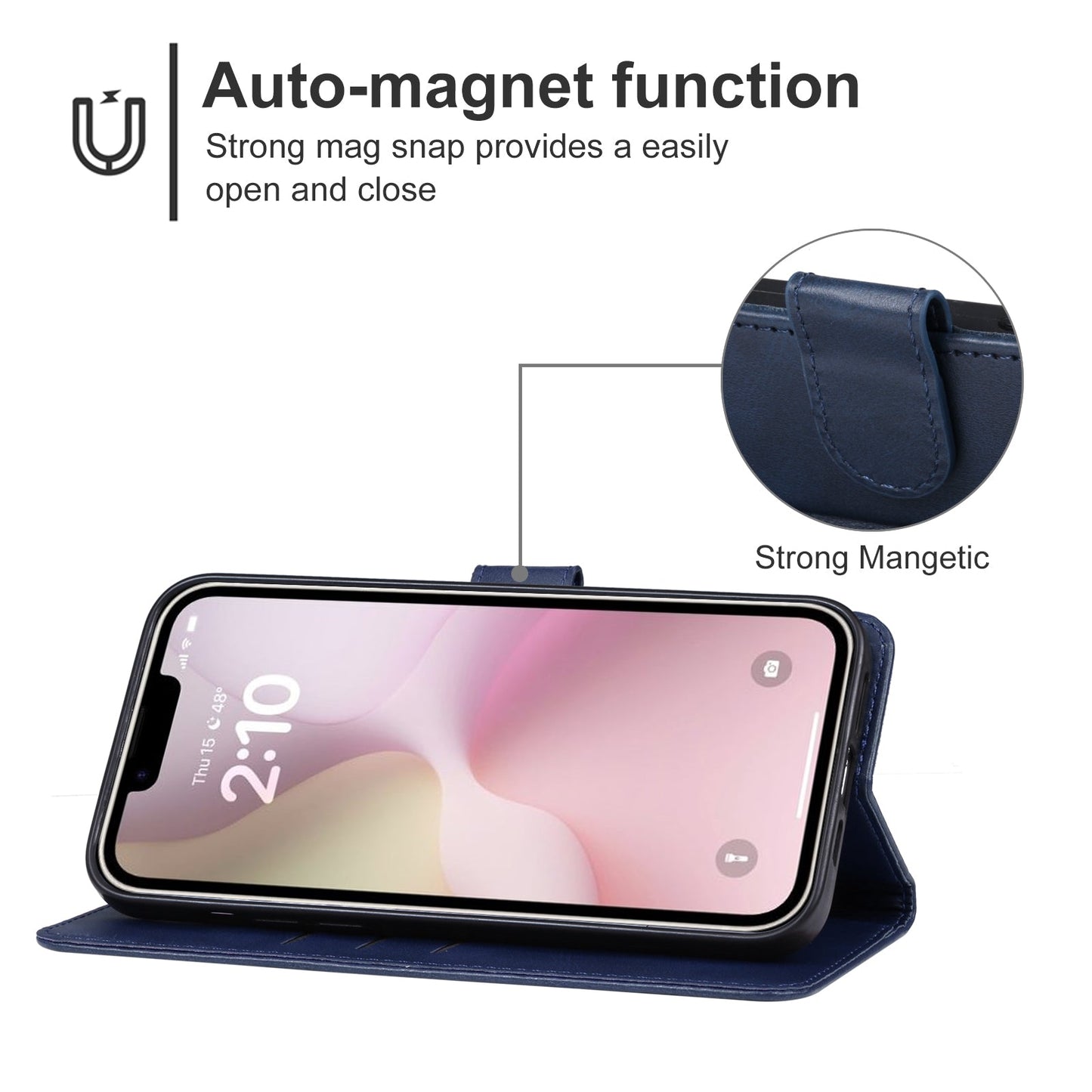 For iPhone 16e Leather Phone Case(Blue)