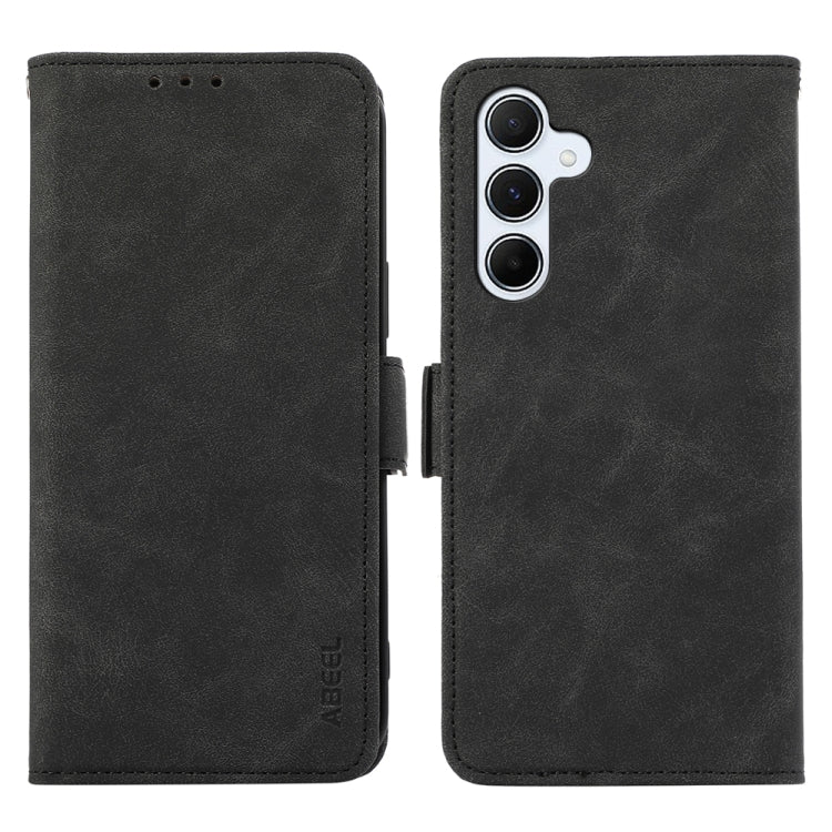For Samsung Galaxy S24 5G ABEEL Frosted Magnetic RFID Leather Phone Case(Black)