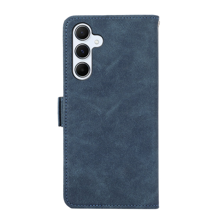 For Samsung Galaxy S24 5G ABEEL Frosted Magnetic RFID Leather Phone Case(Blue)