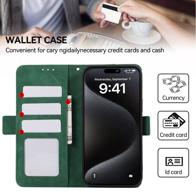 For Samsung Galaxy S24 5G ABEEL Frosted Magnetic RFID Leather Phone Case(Green)