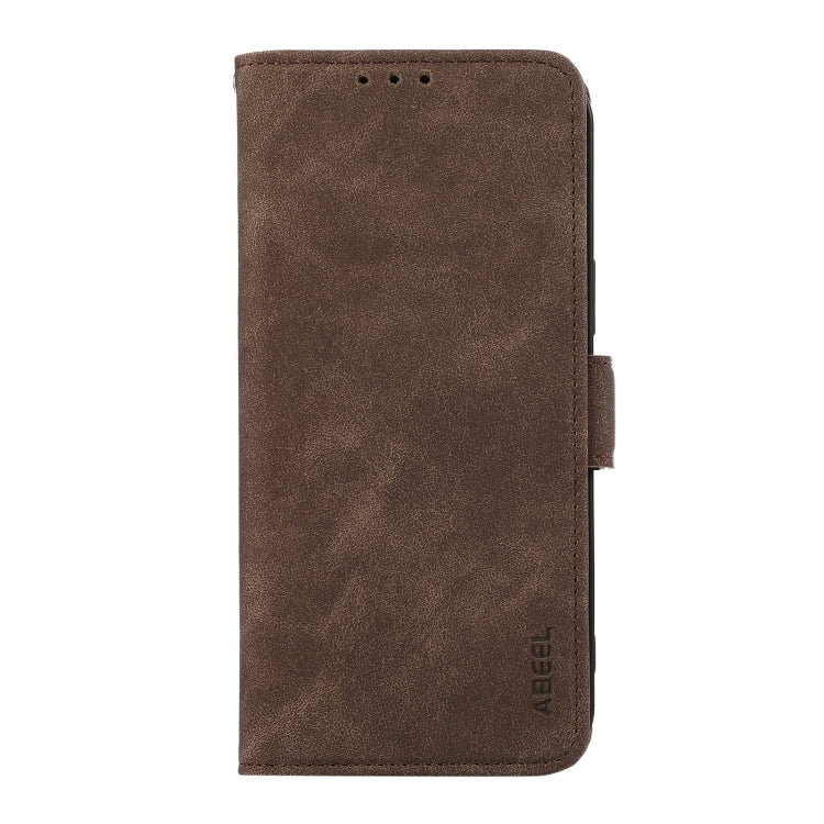 For Samsung Galaxy S24 5G ABEEL Frosted Magnetic RFID Leather Phone Case(Brown)