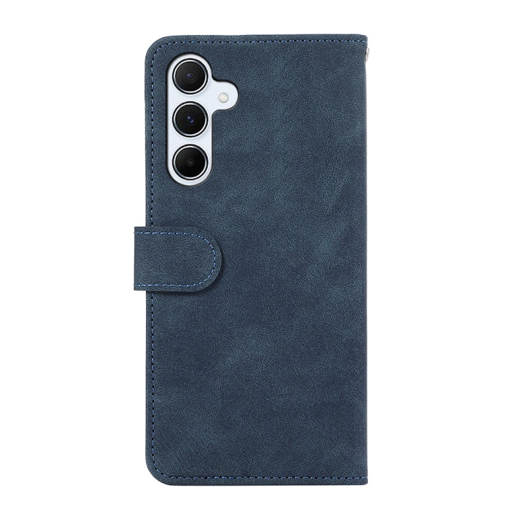For Samsung Galaxy S24 5G ABEEL Color Block Magnetic RFID Leather Phone Case(Blue-Brown)