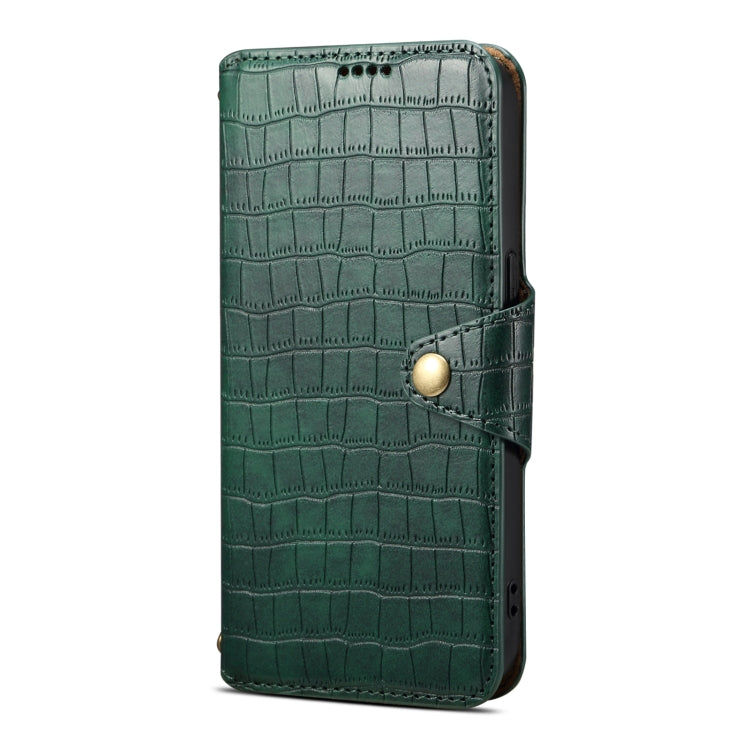 For Honor 90 Denior Crocodile Texture Oil Edge Leather Phone Case(Green)