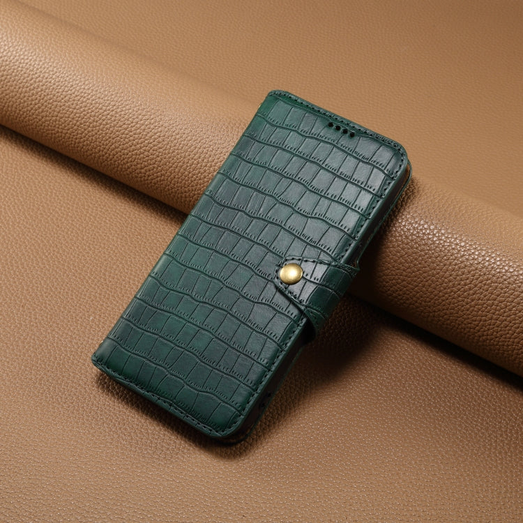 For Honor Magic5 Pro Denior Crocodile Texture Oil Edge Leather Phone Case(Green)