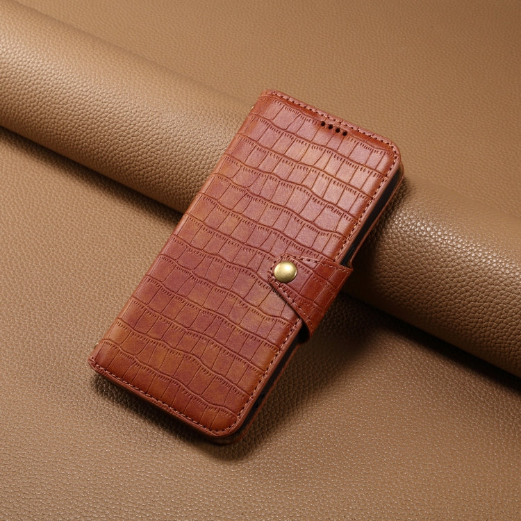 For Honor Magic5 Denior Crocodile Texture Oil Edge Leather Phone Case(Brown)