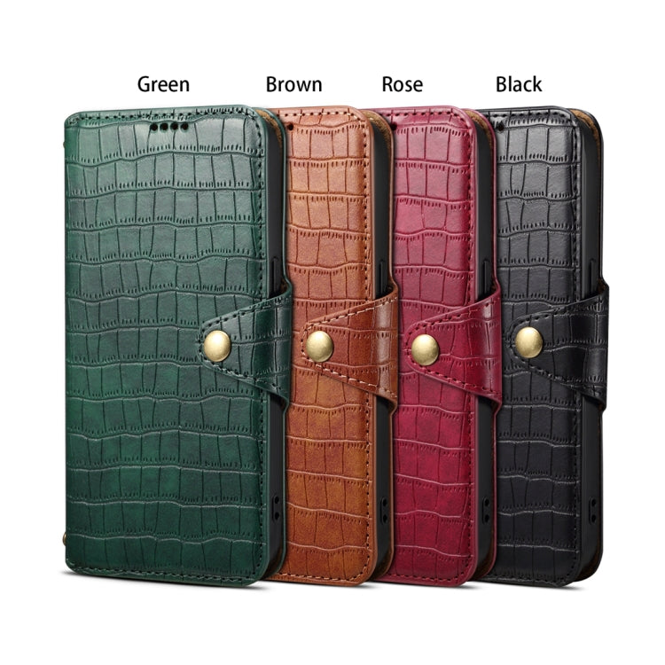 For Honor Magic5 Pro Denior Crocodile Texture Oil Edge Leather Phone Case(Black)