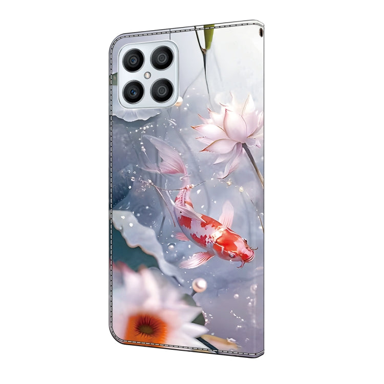 For Honor X8 4G Crystal Painted Leather Phone case(Koi)