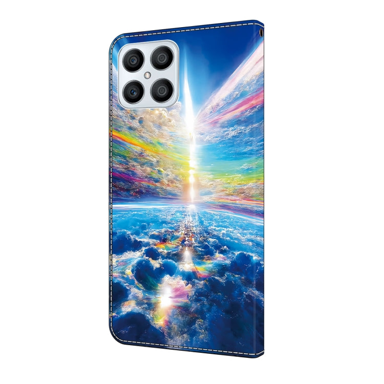 For Honor X8 4G Crystal Painted Leather Phone case(Colorful Sky)