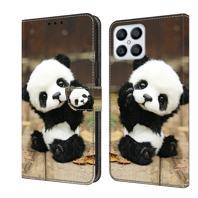 For Honor X8 4G Crystal Painted Leather Phone case(Panda)