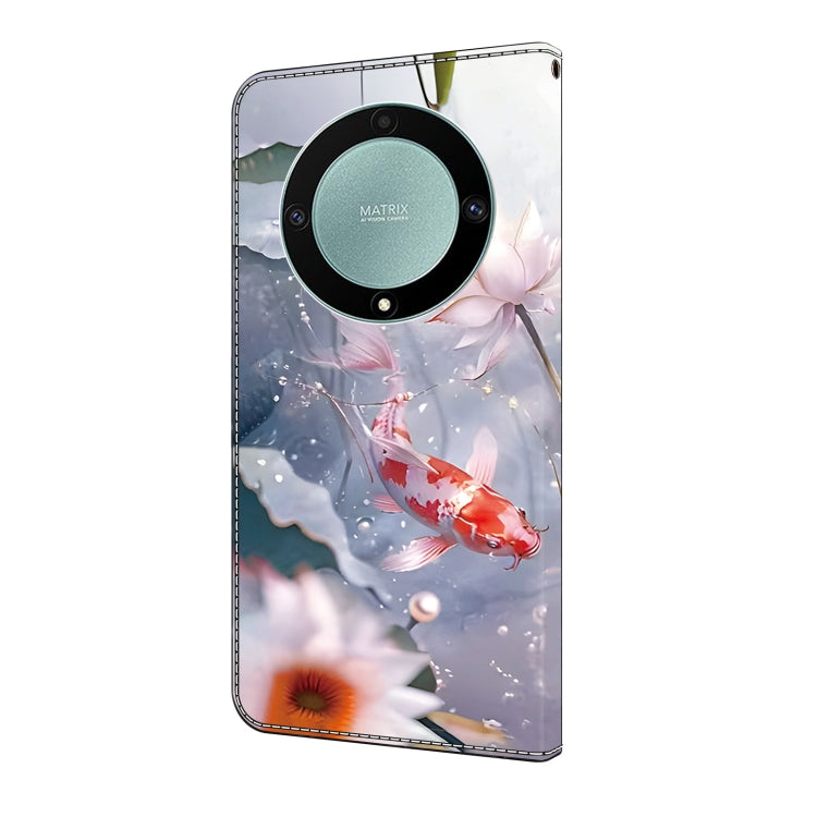 For Honor Magic5 Lite/X40 Crystal Painted Leather Phone case(Koi)