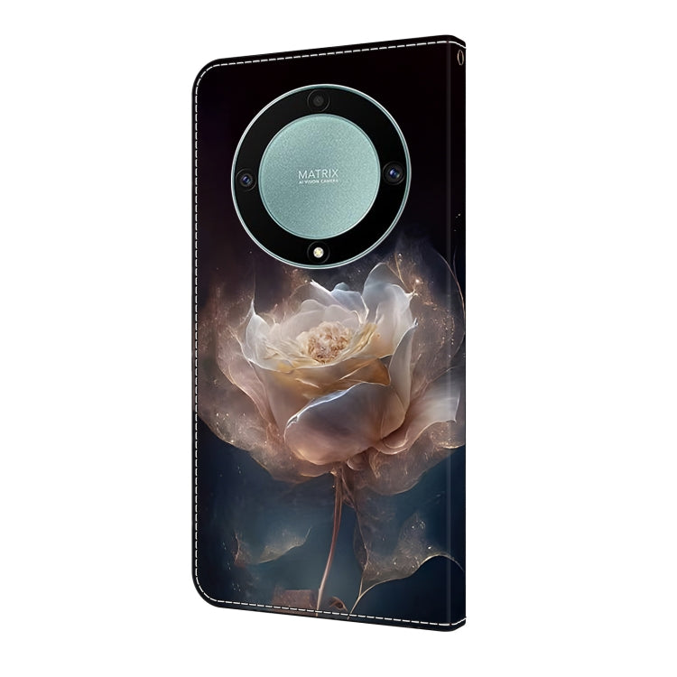 For Honor Magic5 Lite/X40 Crystal Painted Leather Phone case(Peony)