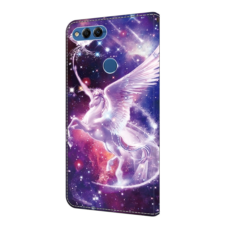 For Honor 9 Lite Crystal Painted Leather Phone case(Unicorn)