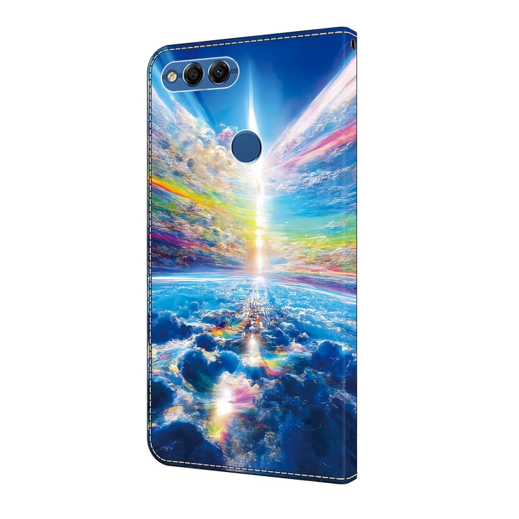 For Honor 9 Lite Crystal Painted Leather Phone case(Colorful Sky)