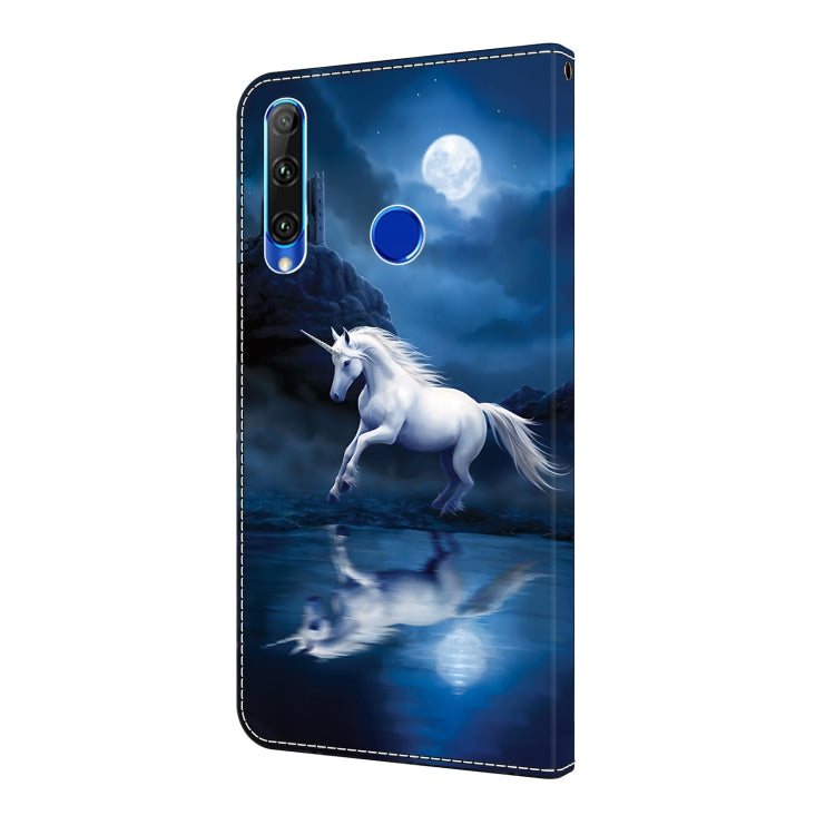 For Honor 20 lite/10 Lite Crystal Painted Leather Phone case(White Horse)