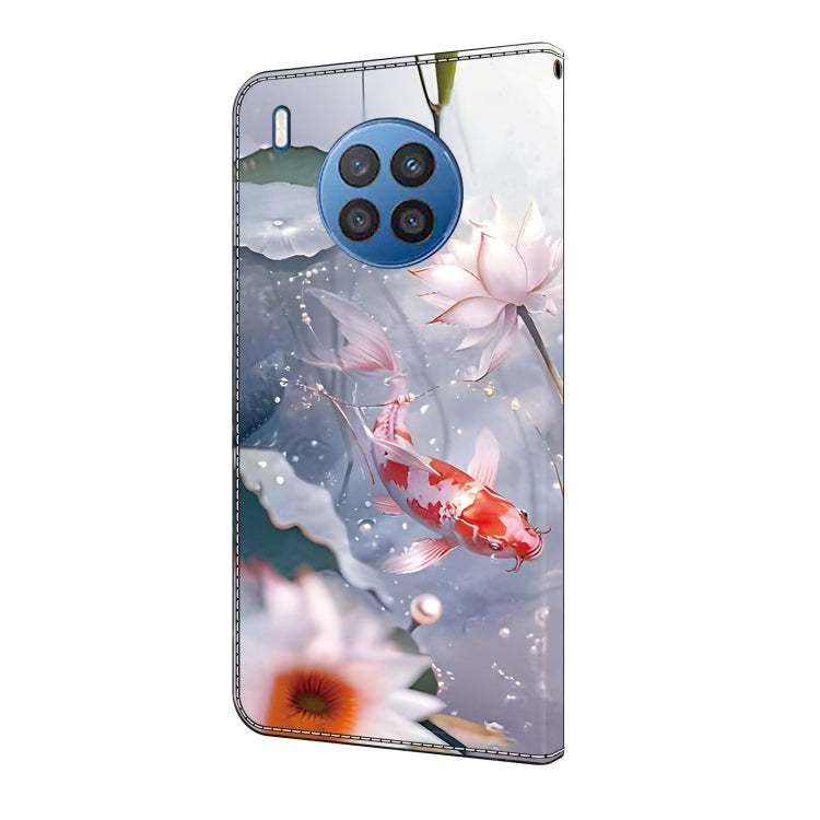 For Honor 50 Lite Crystal Painted Leather Phone case(Koi)