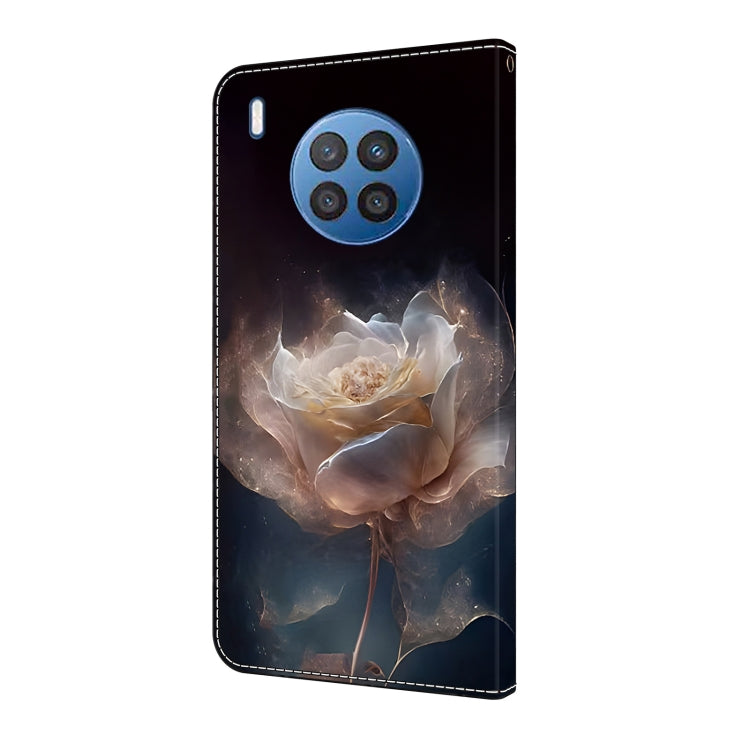 For Honor 50 Lite Crystal Painted Leather Phone case(Peony)