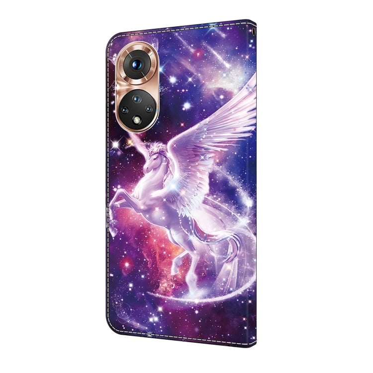 For Honor 50 Pro Crystal Painted Leather Phone case(Unicorn)