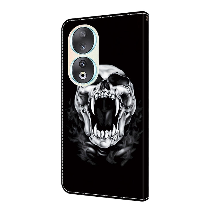 For Honor 90 Crystal Painted Leather Phone case(Skull)