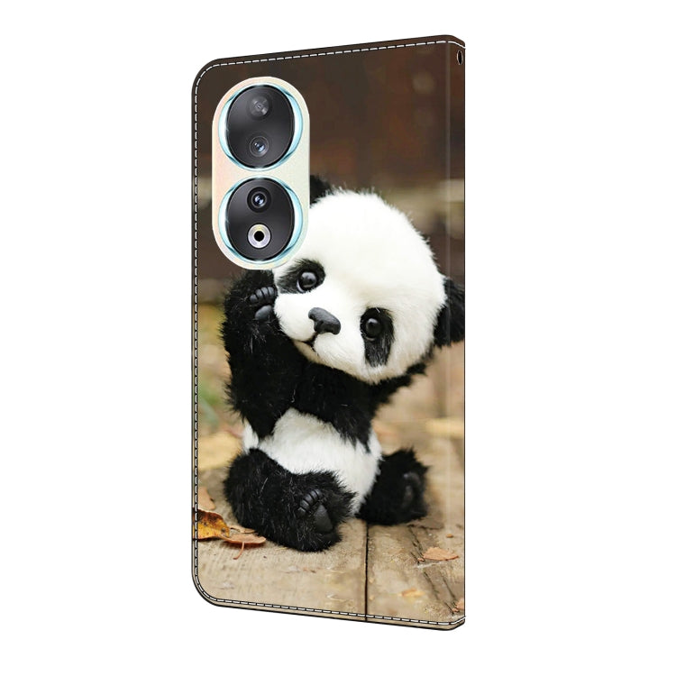 For Honor 90 Crystal Painted Leather Phone case(Panda)