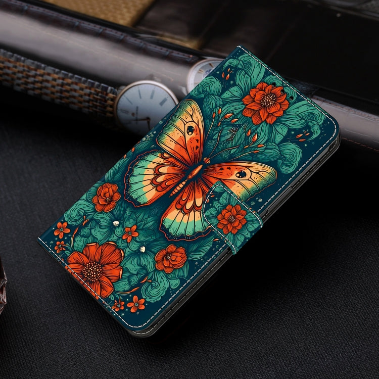 For Honor 90 Pro Crystal Painted Leather Phone case(Flower Butterfly)