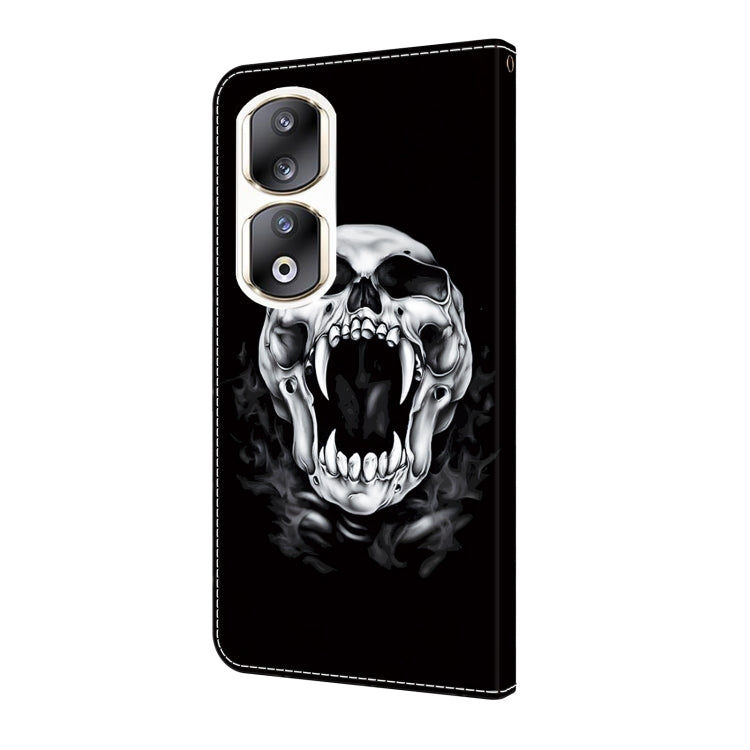 For Honor 90 Pro Crystal Painted Leather Phone case(Skull)