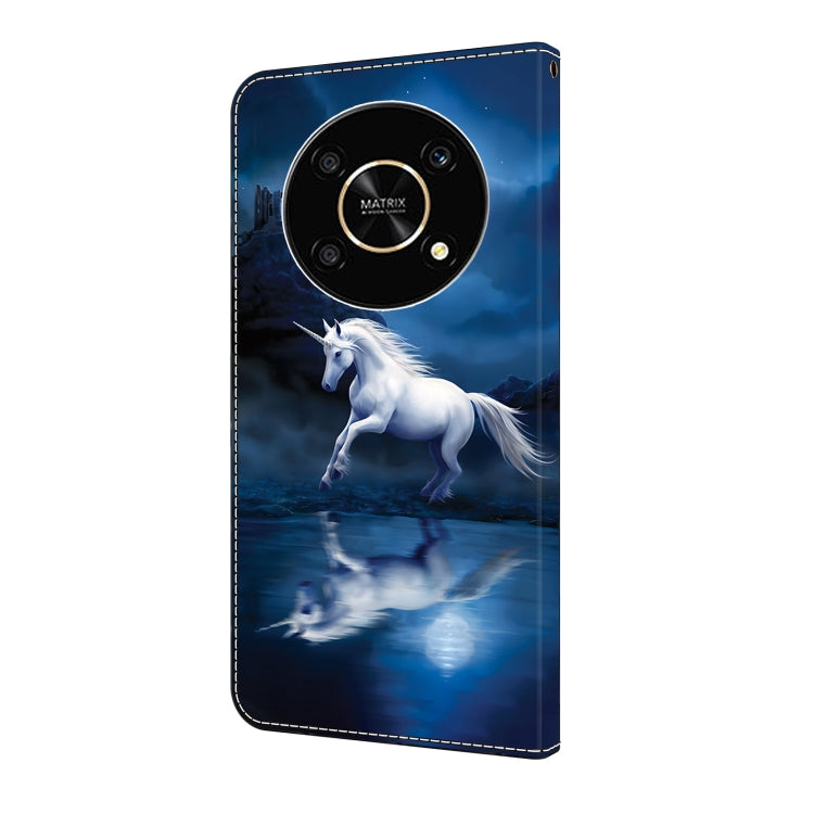For Honor X9 4G/5G/X30/Magic4 Lite Crystal Painted Leather Phone case(White Horse)