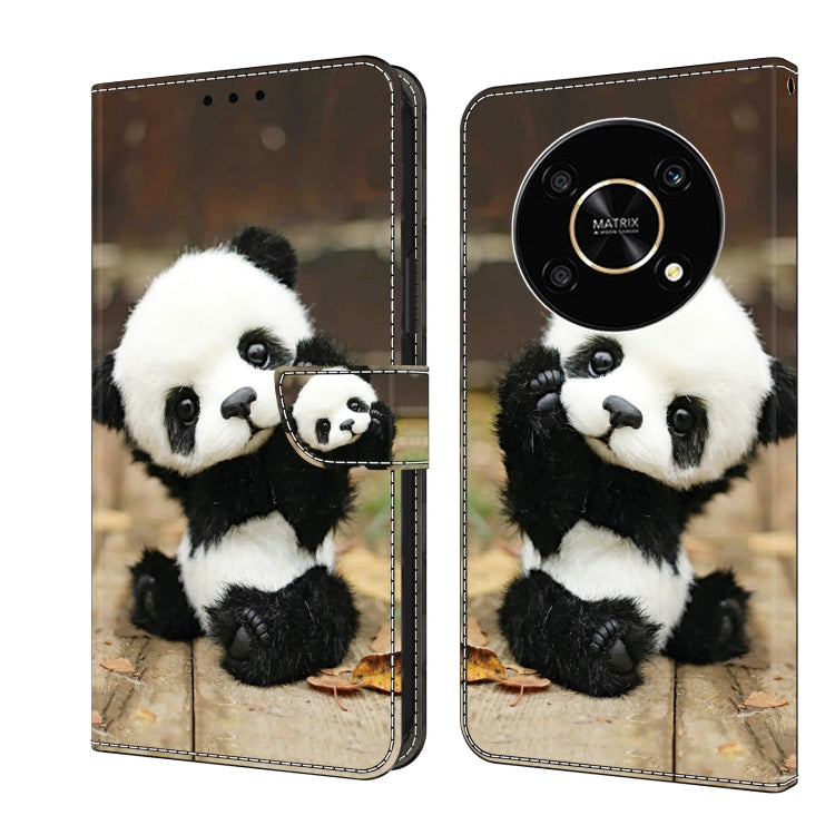 For Honor X9 4G/5G/X30/Magic4 Lite Crystal Painted Leather Phone case(Panda)