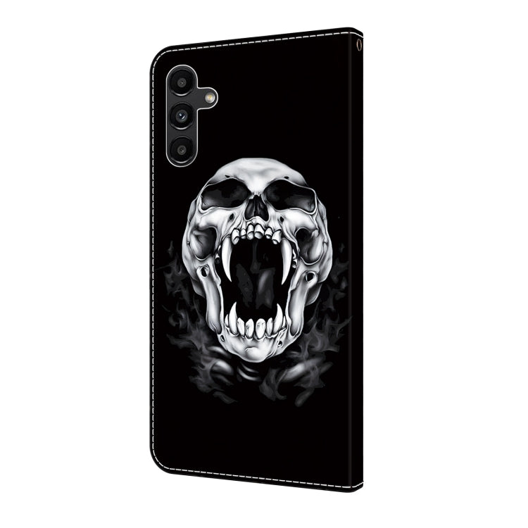 For Samsung Galaxy S24 5G Crystal Painted Leather Phone case(Skull)